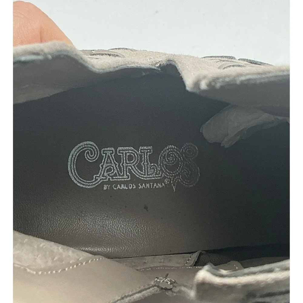 Carlos by Carlos Santana Whitely Ankle Boots 5M Light Doe Faux Suede Whipstitch